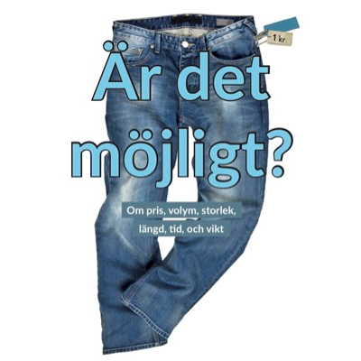 Ett par jeans med en prislapp.