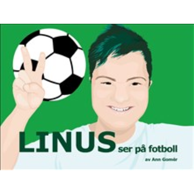 Linus håller upp en fotboll.