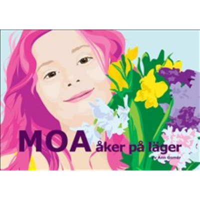 Flicka med en bukett blommor.