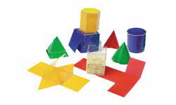 Geometriska former placerade bredvid varandra.