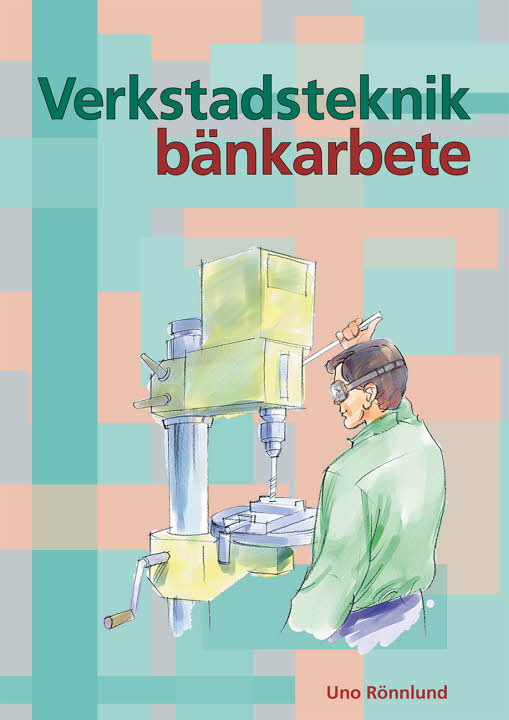 Illustrerad man arbetar med verkstadsborr.