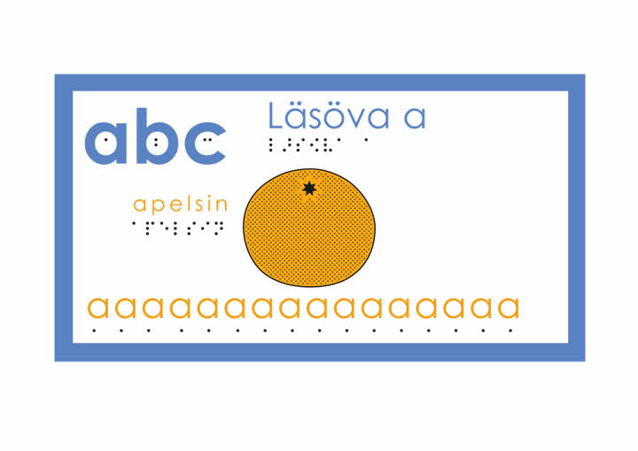 Omslag till abc Läsöva a, svartskrift.