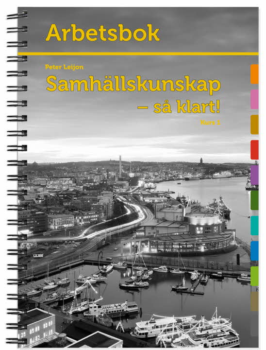 Omslag till Samhällskunskap – så klart! Kurs 1 Arbetsbok.